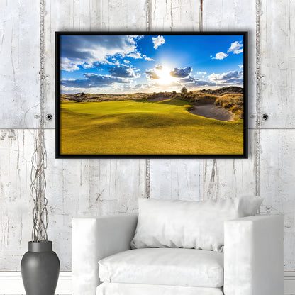 Bandon Trails Golf Course, Hole 18 Fine Art, Floating Framed Canvas Print Wall Art