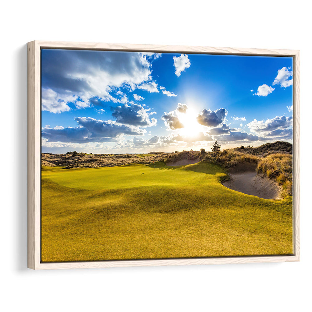 Bandon Trails Golf Course, Hole 18 Fine Art, Floating Framed Canvas Print Wall Art