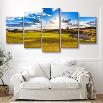 Bandon Trails Golf Course, Hole 18 Fine Art, Golf Art Print, 5 Pieces Mixed Canvas Print Wall Art