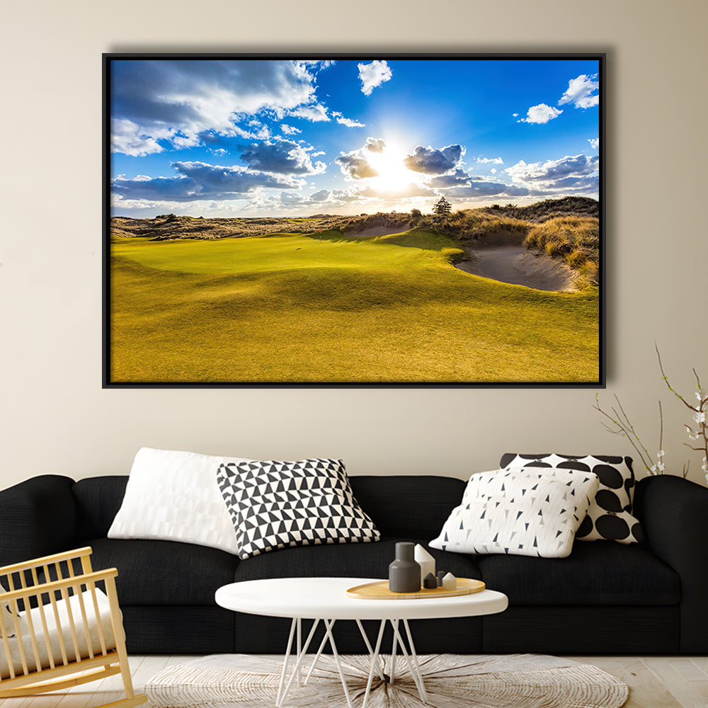 Bandon Trails Golf Course, Hole 18 Fine Art, Floating Framed Canvas Print Wall Art