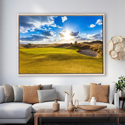 Bandon Trails Golf Course, Hole 18 Fine Art, Floating Framed Canvas Print Wall Art