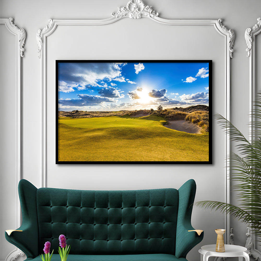 Bandon Trails Golf Course, Hole 18 Fine Art, Framed Art Print Wall Decor, Picture Framed