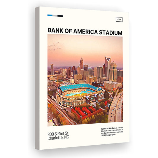 Bank of America Stadium Print, Carolina Panthers Stadium Canvas Art, Fan Gifts, Sport Art, Canvas Print Wall Art