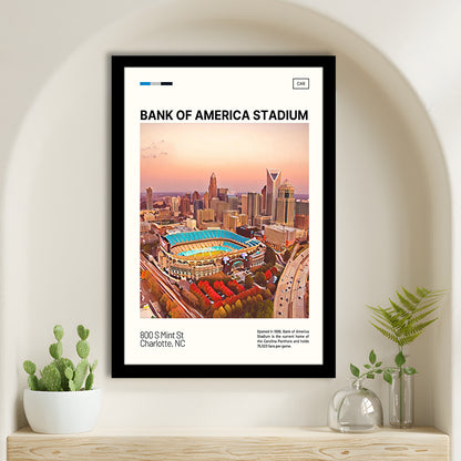 Bank of America Stadium Print, Carolina Panthers Stadium Art, Gifts for him, Sport Art, Framed Art Print Wall Decor