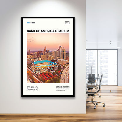 Bank of America Stadium Print, Carolina Panthers Stadium Art, Gifts for him, Sport Art, Framed Art Print Wall Decor