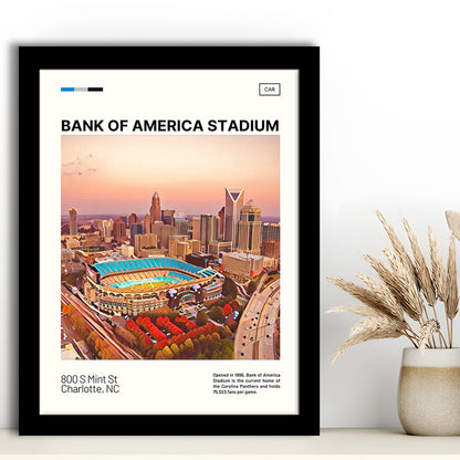 Bank of America Stadium Print, Carolina Panthers Stadium Art, Gifts for him, Sport Art, Framed Art Print Wall Decor