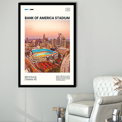 Bank of America Stadium Print, Carolina Panthers Stadium Art, Gifts for him, Sport Art, Framed Art Print Wall Decor