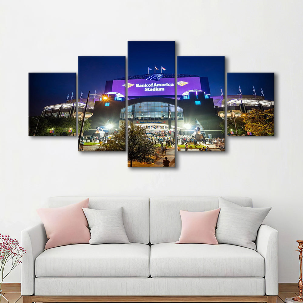 Bank of America Stadium, Stadium Canvas, Sport Art, Gift for him, 5 Panel, Large Canvas, Canvas Print Wall Art