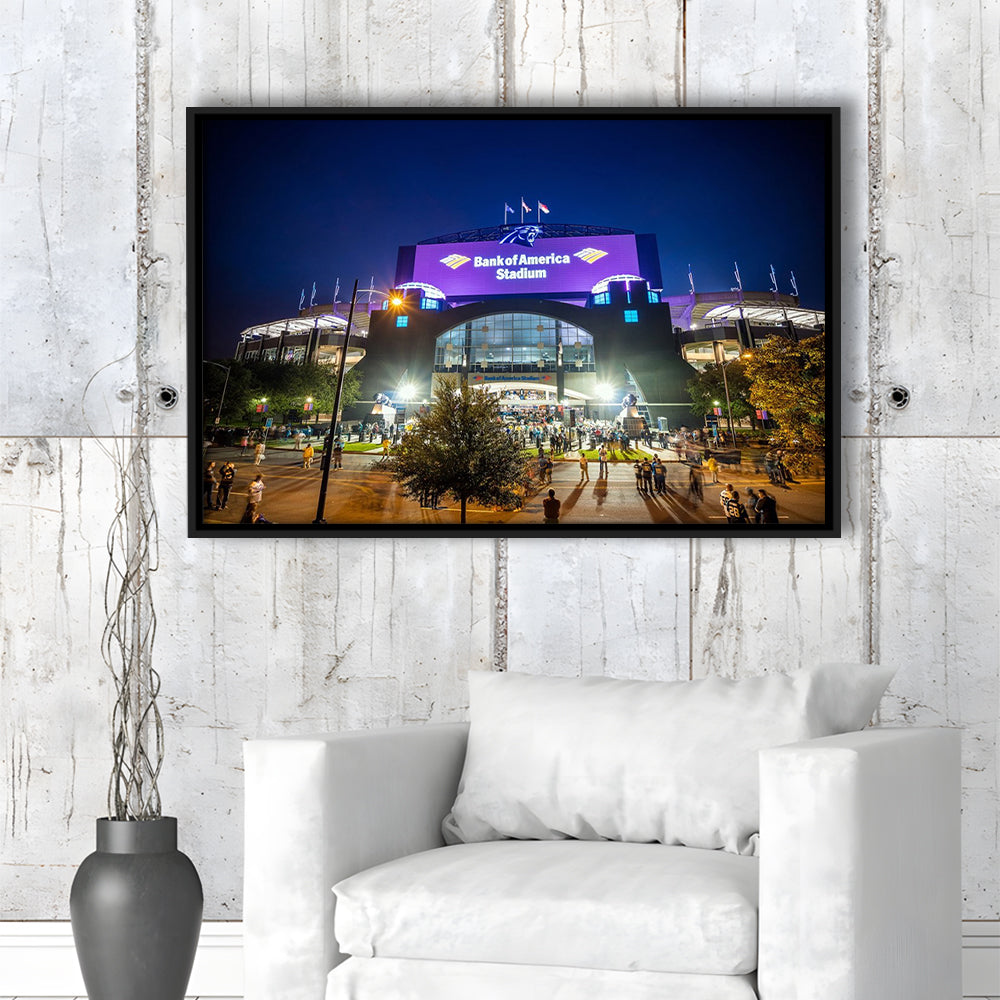 Bank of America Stadium, Stadium Canvas, Sport Art, Framed Canvas Print Wall Art, Floating Frame