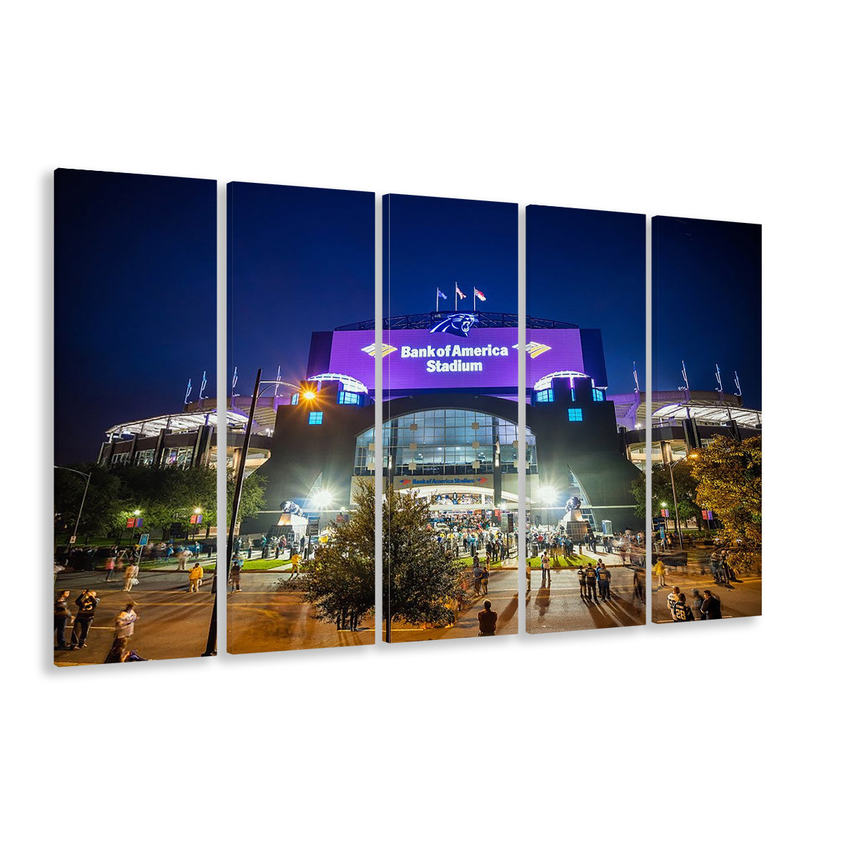 Bank of America Stadium, Stadium Canvas, Sport Art, 5 Panel B, Extra Large Canvas, Canvas Print Wall Art