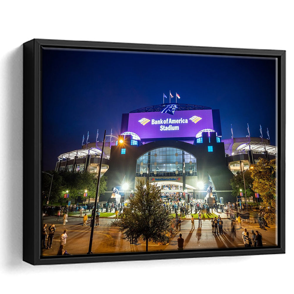 Bank of America Stadium, Stadium Canvas, Sport Art, Framed Canvas Print Wall Art, Floating Frame