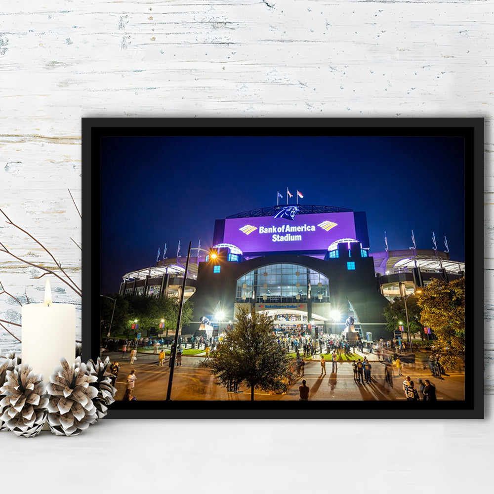 Bank of America Stadium, Stadium Canvas, Sport Art, Framed Canvas Print Wall Art, Floating Frame