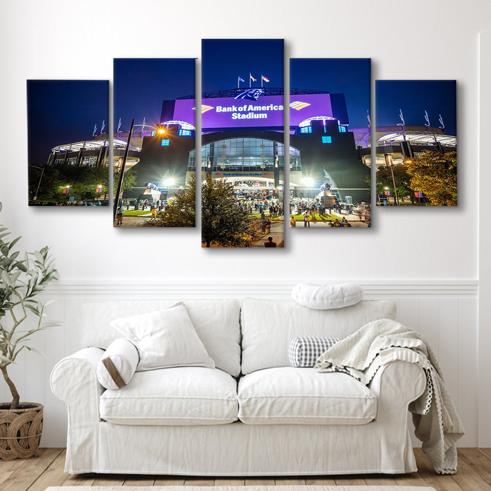 Bank of America Stadium, Stadium Canvas, Sport Art, Gift for him, 5 Panel, Large Canvas, Canvas Print Wall Art