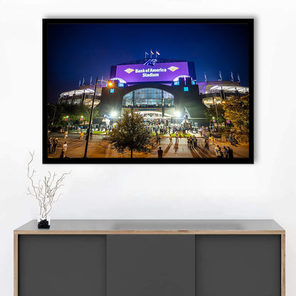 Bank of America Stadium, Stadium Canvas, Sport Art, Gift for him, Framed Art Print Wall Decor, Picture Framed
