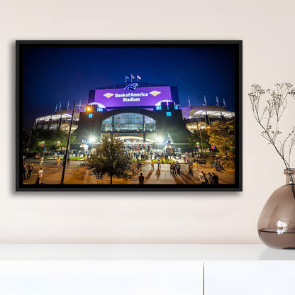 Bank of America Stadium, Stadium Canvas, Sport Art, Framed Canvas Print Wall Art, Floating Frame