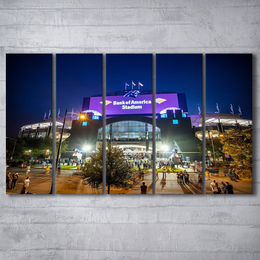 Bank of America Stadium, Stadium Canvas, Sport Art, 5 Panel B, Extra Large Canvas, Canvas Print Wall Art