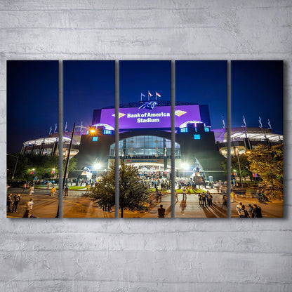 Bank of America Stadium, Stadium Canvas, Sport Art, 5 Panel B, Extra Large Canvas, Canvas Print Wall Art