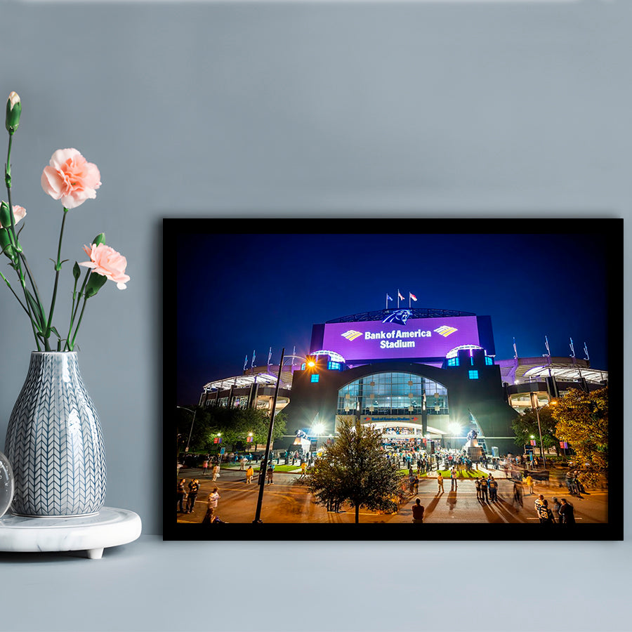 Bank of America Stadium, Stadium Canvas, Sport Art, Gift for him, Framed Art Print Wall Decor, Picture Framed