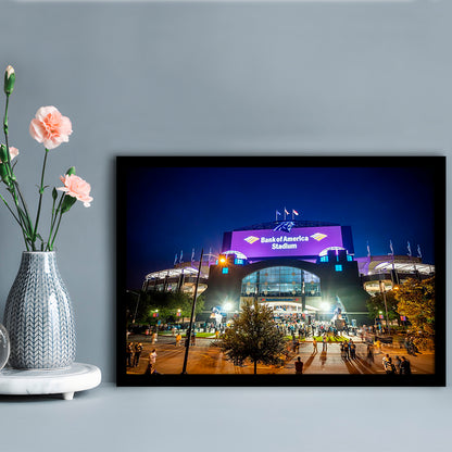 Bank of America Stadium, Stadium Canvas, Sport Art, Gift for him, Framed Art Print Wall Decor, Picture Framed
