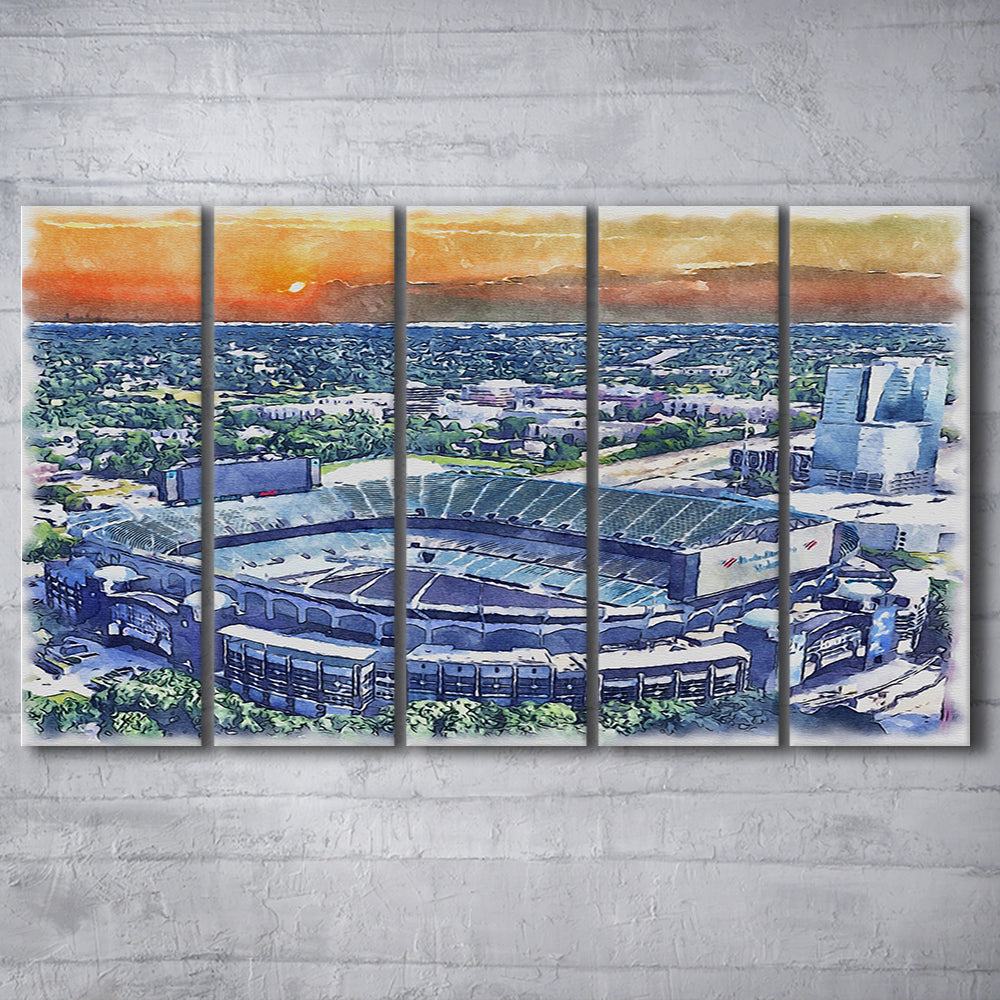 Bank of America Painting Stadium Watercolor, North Carolina Watercolor, Sport Art, Extra Large Canvas Print Wall Art