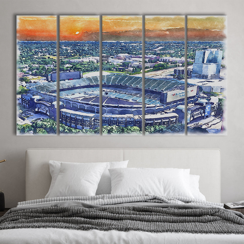 Bank of America Painting Stadium Watercolor, North Carolina Watercolor, Sport Art, Extra Large Canvas Print Wall Art