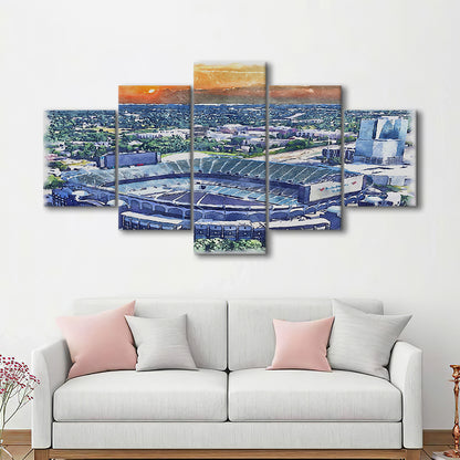 Bank of America Painting Stadium Watercolor, North Carolina Watercolor, Sport Art, Mixed 5 Panel, Canvas Print Wall Art