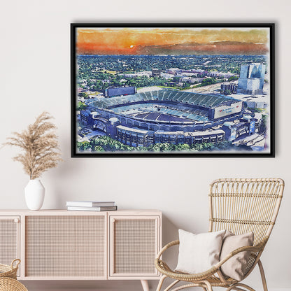 Bank of America Painting Stadium Watercolor, North Carolina Watercolor, Sport Gift Art, Framed Canvas Print Wall Art