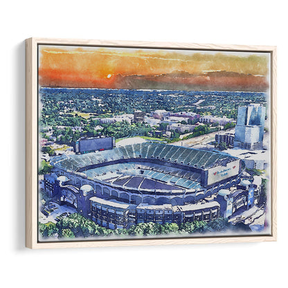 Bank of America Painting Stadium Watercolor, North Carolina Watercolor, Sport Gift Art, Framed Canvas Print Wall Art