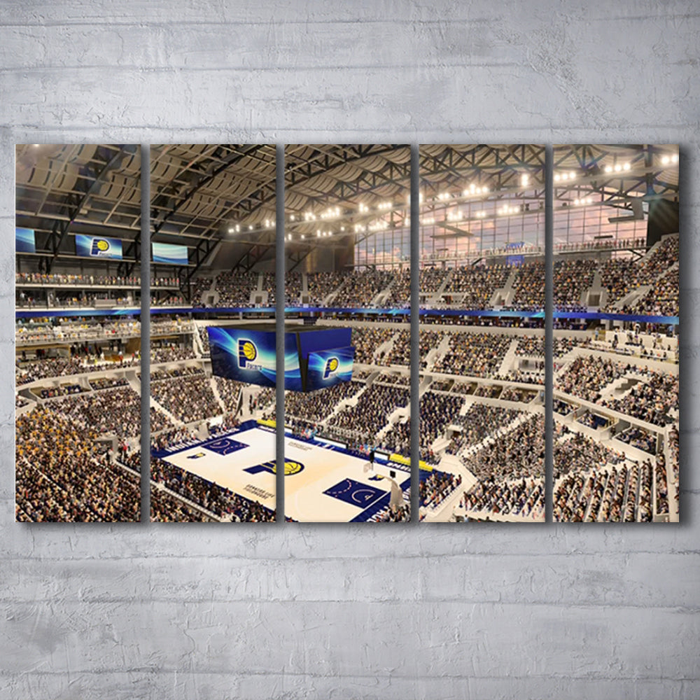 Bankers Life Fieldhouse, Stadium Canvas, Sport Art, 5 Panel B, Extra Large Canvas, Canvas Print Wall Art