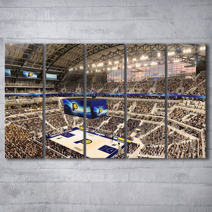 Bankers Life Fieldhouse, Stadium Canvas, Sport Art, 5 Panel B, Extra Large Canvas, Canvas Print Wall Art