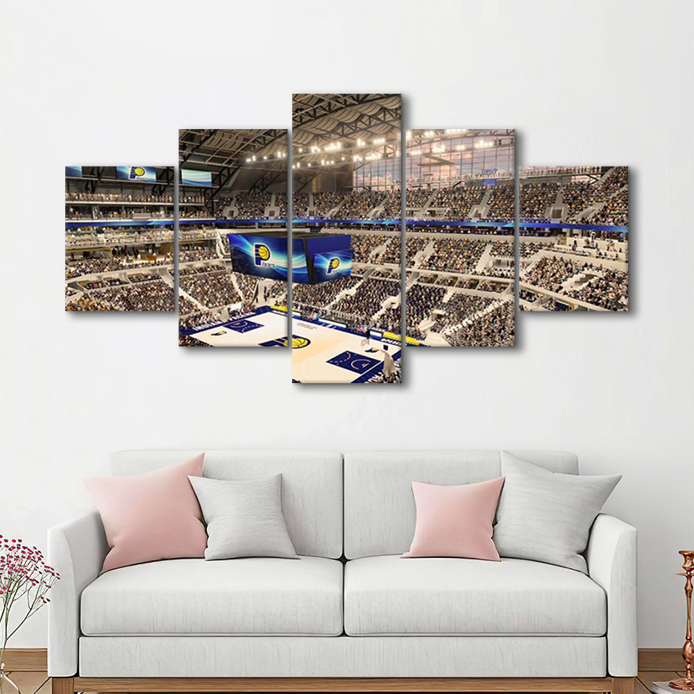 Bankers Life Fieldhouse, Stadium Canvas, Sport Art, Gift for him, 5 Panel, Large Canvas, Canvas Print Wall Art