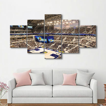 Bankers Life Fieldhouse, Stadium Canvas, Sport Art, Gift for him, 5 Panel, Large Canvas, Canvas Print Wall Art
