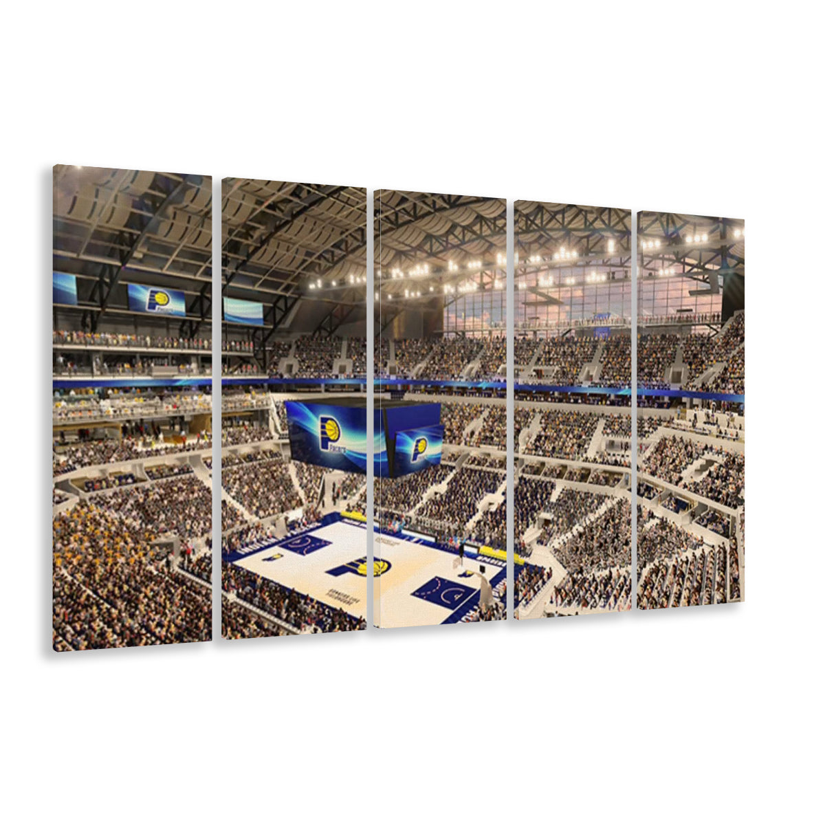 Bankers Life Fieldhouse, Stadium Canvas, Sport Art, 5 Panel B, Extra Large Canvas, Canvas Print Wall Art