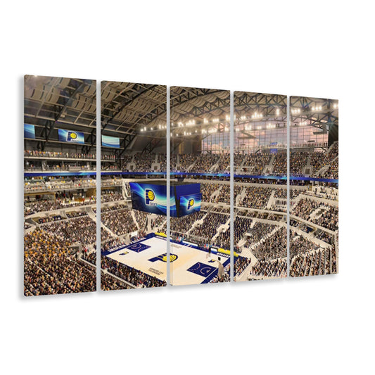 Bankers Life Fieldhouse, Stadium Canvas, Sport Art, 5 Panel B, Extra Large Canvas, Canvas Print Wall Art