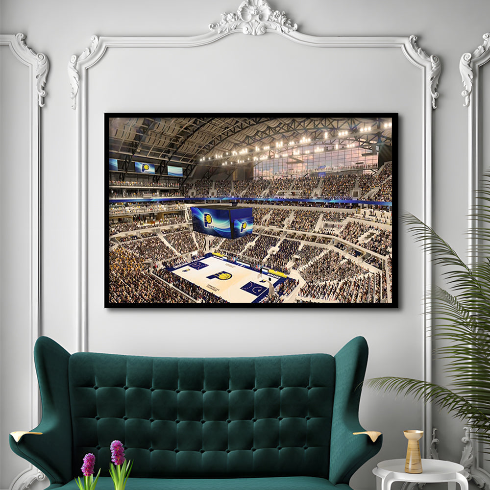 Bankers Life Fieldhouse, Stadium Canvas, Sport Art, Gift for him, Framed Art Print Wall Decor, Picture Framed
