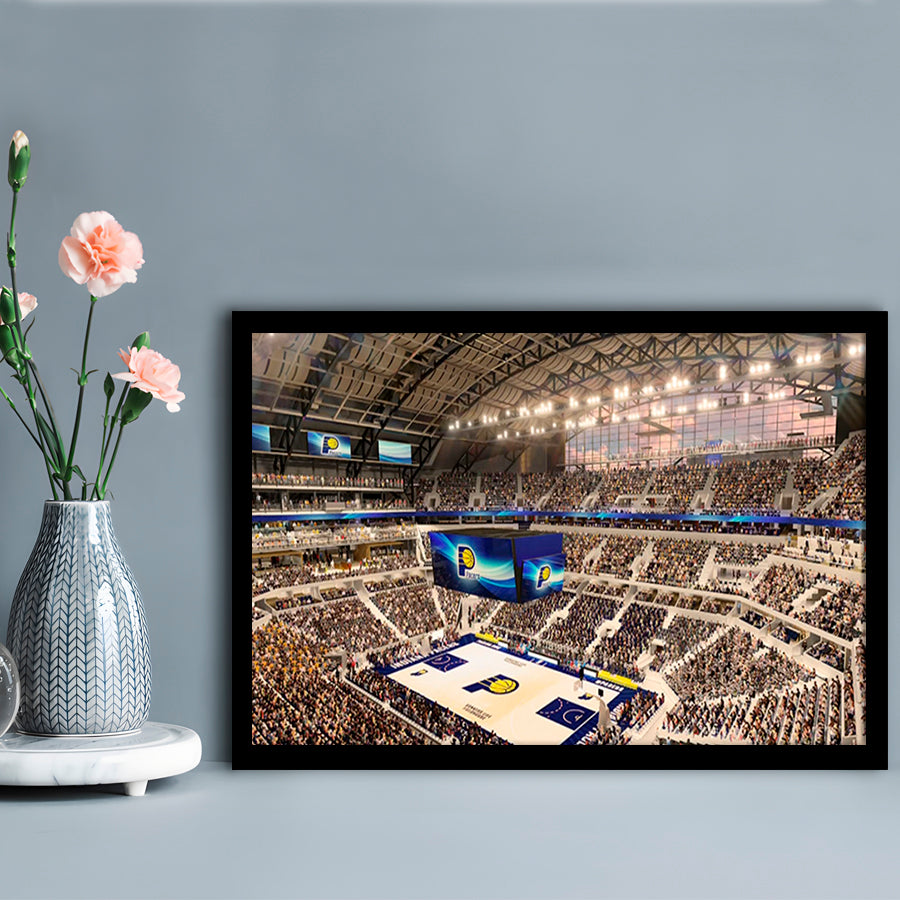 Bankers Life Fieldhouse, Stadium Canvas, Sport Art, Gift for him, Framed Art Print Wall Decor, Picture Framed