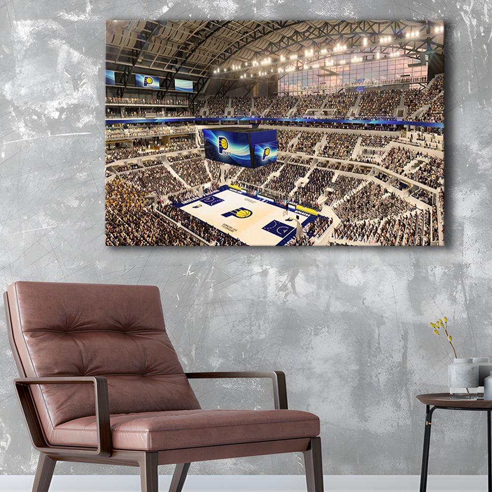 Bankers Life Fieldhouse, Stadium Canvas, Sport Art, Gift for him, Man Cave Decor, Art Print, Canvas Print Wall Art