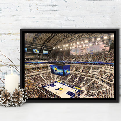 Bankers Life Fieldhouse, Stadium Canvas, Sport Art, Framed Canvas Print Wall Art, Floating Frame