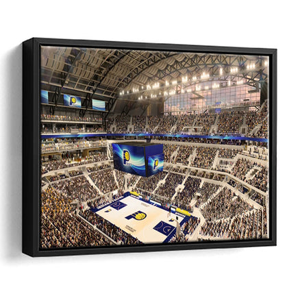 Bankers Life Fieldhouse, Stadium Canvas, Sport Art, Framed Canvas Print Wall Art, Floating Frame