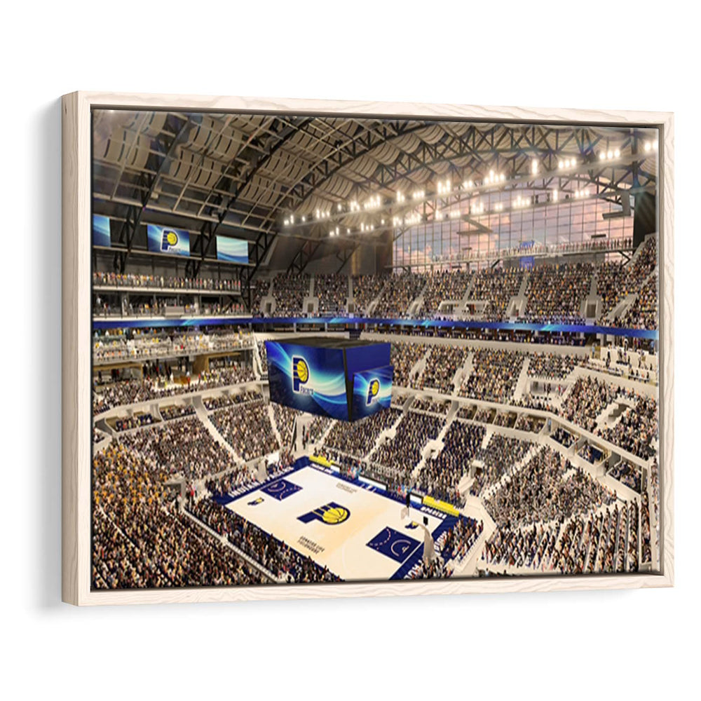 Bankers Life Fieldhouse, Stadium Canvas, Sport Art, Framed Canvas Print Wall Art, Floating Frame