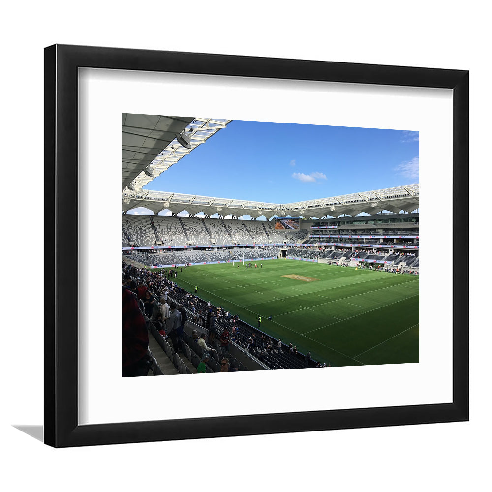 Bankwest Stadium in Australia, Stadium Canvas, Sport Art, Gift for him, White Border Framed Art Print Wall Decor