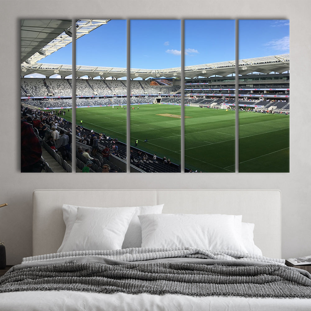 Bankwest Stadium in Australia, Stadium Canvas, Sport Art, 5 Panel B, Extra Large Canvas, Canvas Print Wall Art