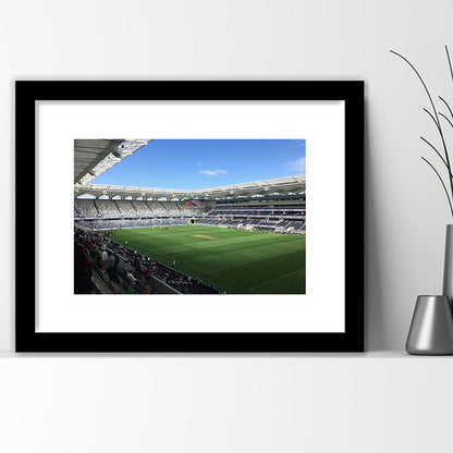 Bankwest Stadium in Australia, Stadium Canvas, Sport Art, Gift for him, White Border Framed Art Print Wall Decor