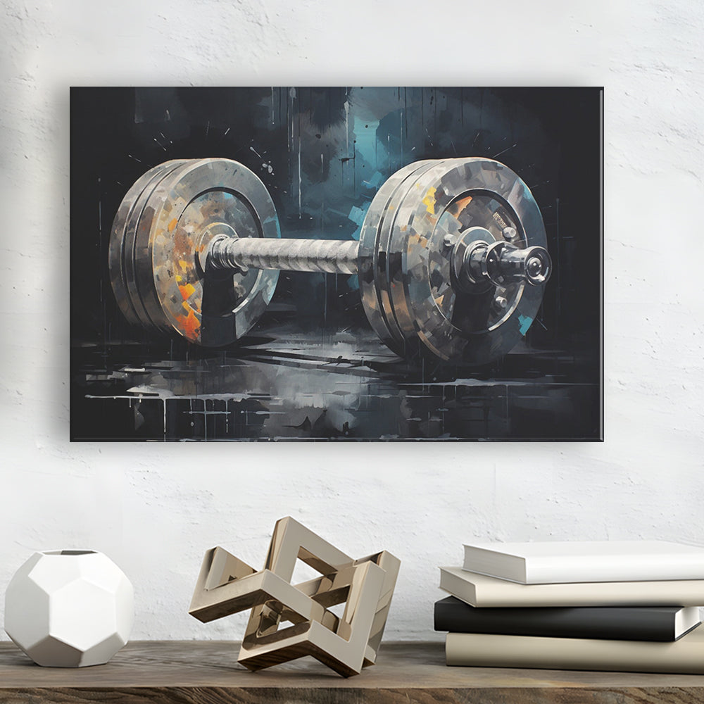 Barbell Graffiti Painting Canvas Print, Gym, Motivational Fitness Sports, Canvas Print Wall Art, Wall Decor, Painting Canvas