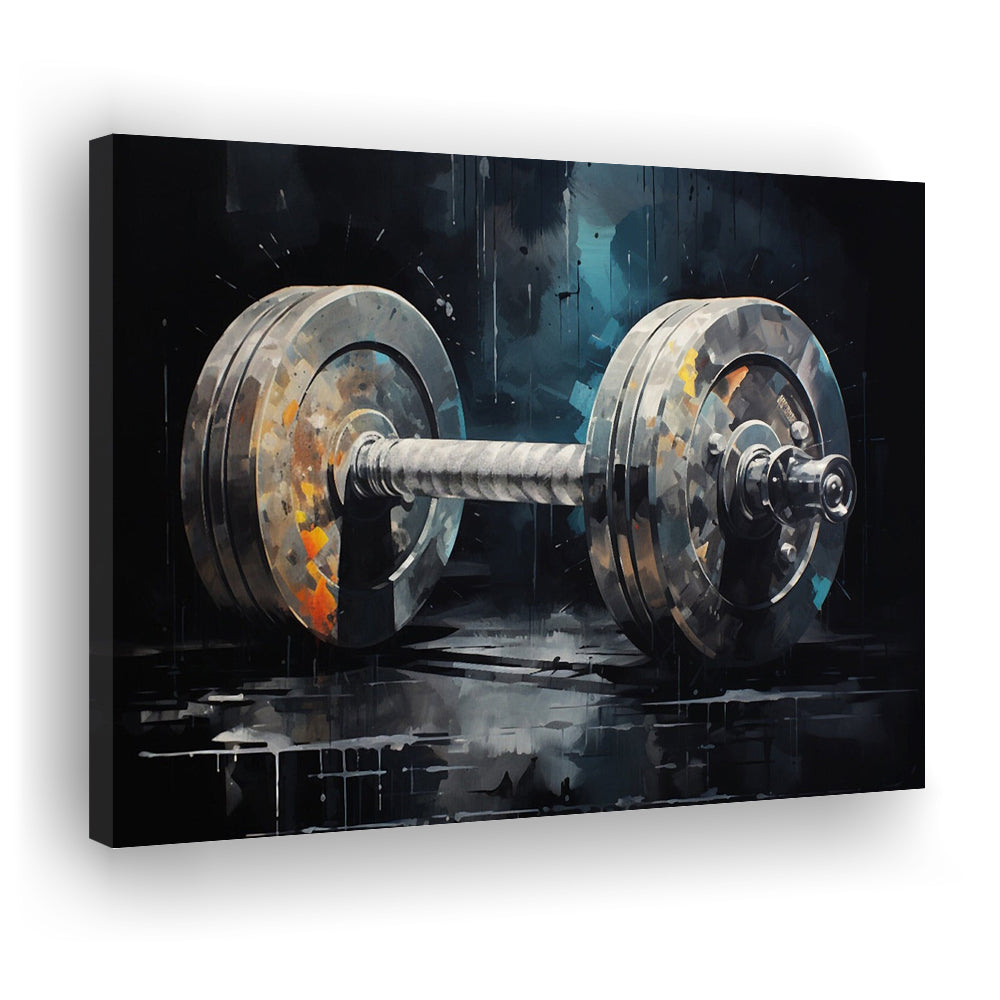 Barbell Graffiti Painting Canvas Print, Gym, Motivational Fitness Sports, Canvas Print Wall Art, Wall Decor, Painting Canvas