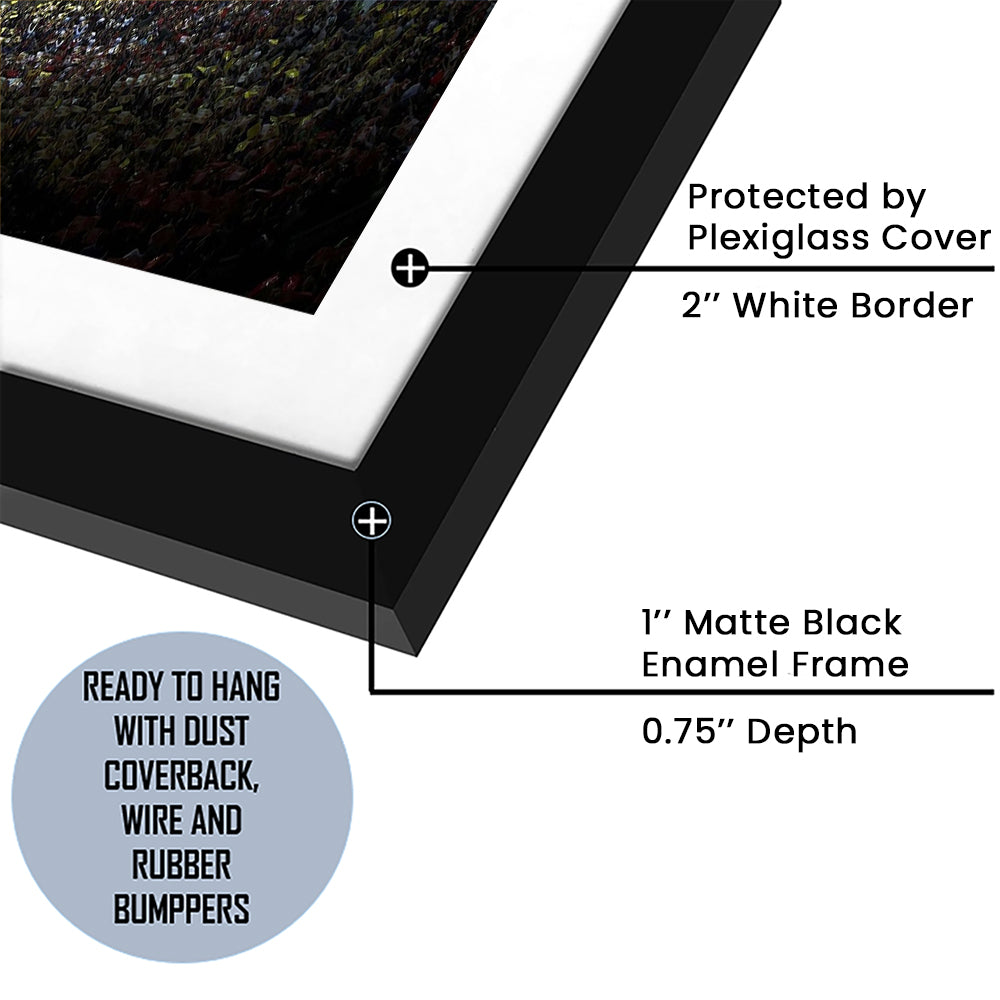 Barcelona Catalonia Football Stadium, Stadium Canvas, Sport Art, Gift for him, White Border Framed Art Print Wall Decor