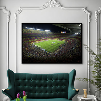 Barcelona Catalonia Football Stadium, Stadium Canvas, Sport Art, Gift for him, Framed Art Print Wall Decor, Picture Framed