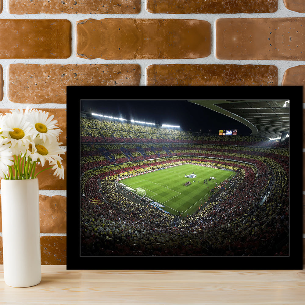 Barcelona Catalonia Football Stadium, Stadium Canvas, Sport Art, Gift for him, Framed Art Print Wall Decor, Picture Framed