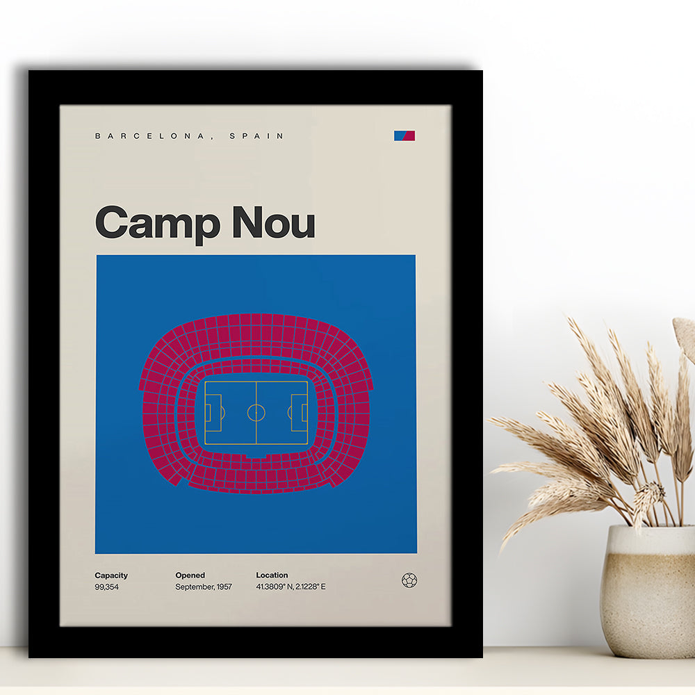 Barcelona Stadium Print, Camp Nou Stadium Football Print, Gifts for him, Sport Art, Framed Art Print Wall Decor