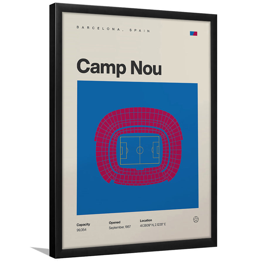 Barcelona Stadium Print, Camp Nou Stadium Football Print, Gifts for him, Sport Art, Framed Art Print Wall Decor